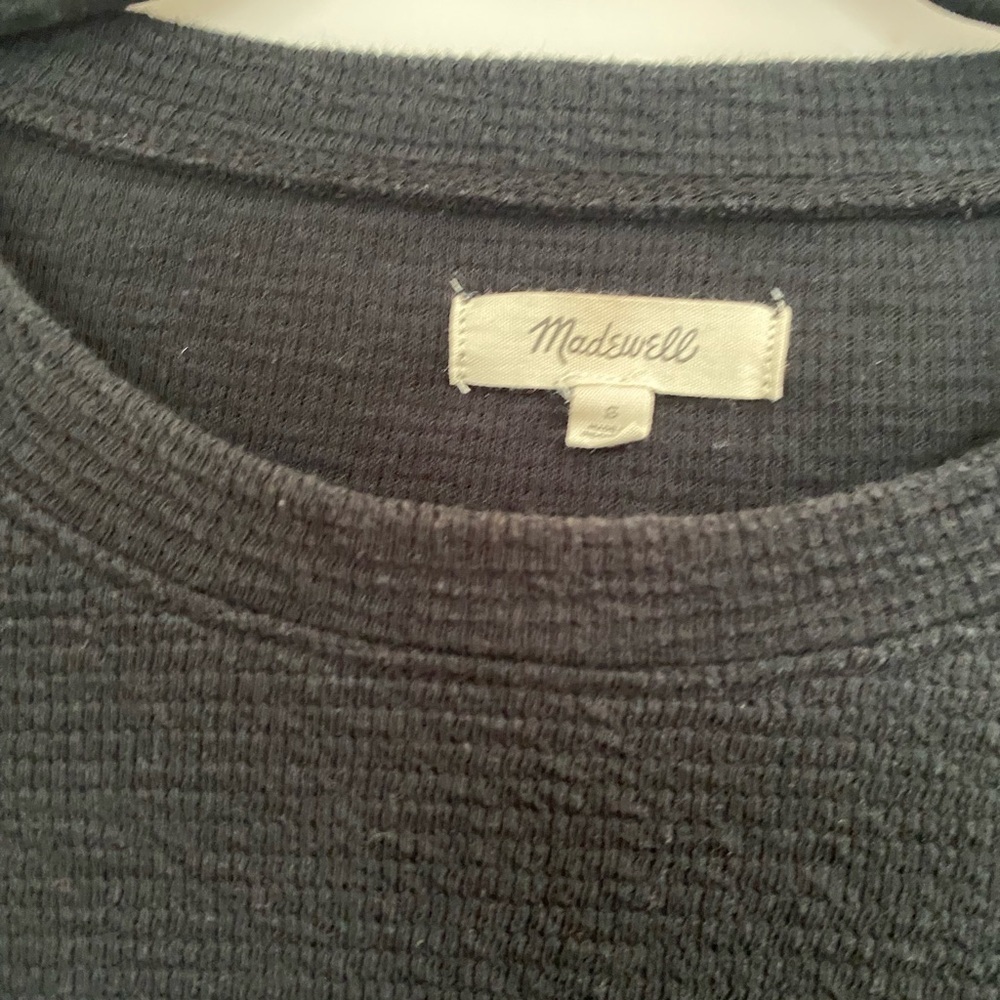Madewell Dark Brown Puff Sleeve Blouse - Picture 4 of 4